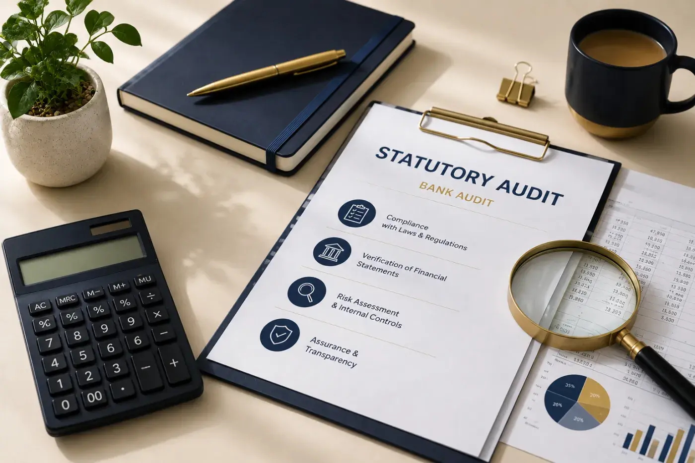 Concurrent audit review of bank transactions and financial controls illustration